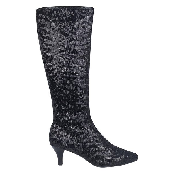 Namora Sequin Stretch Boot with Memory Foam
