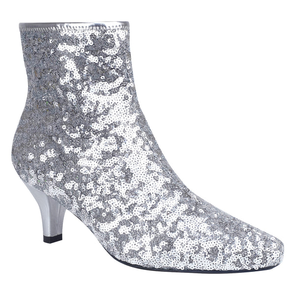 Naja Sequin Stretch Ankle Bootie with Memory Foam