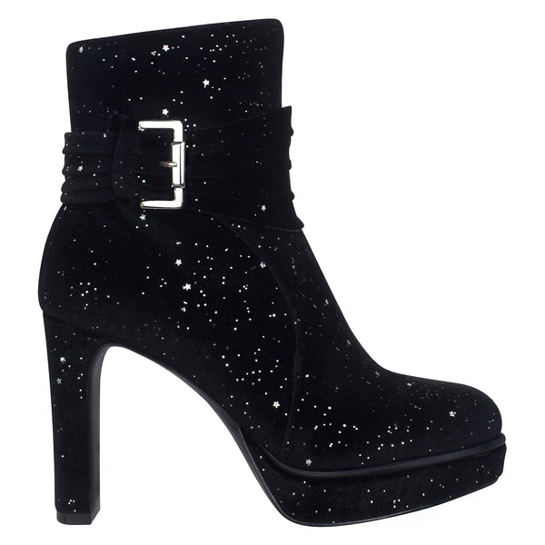 Omira Bling Platform Ankle Bootie with Memory Foam