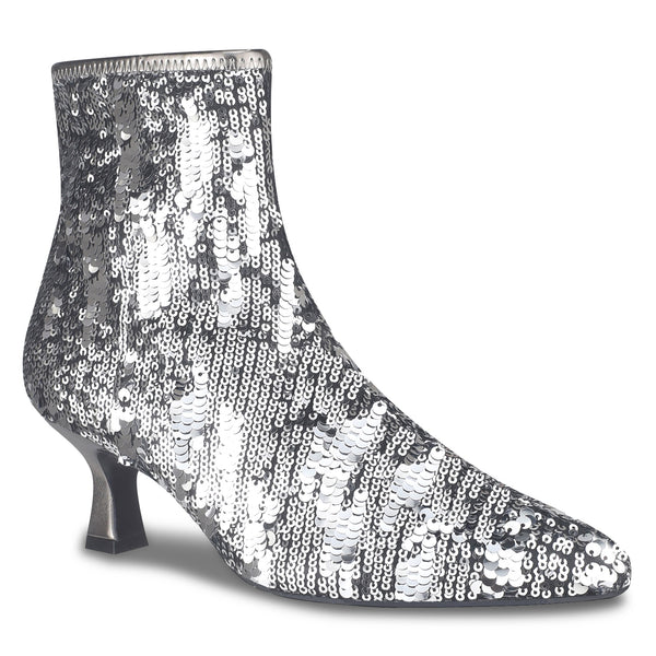 Nidia Sequin Stretch Ankle Bootie with Memory Foam