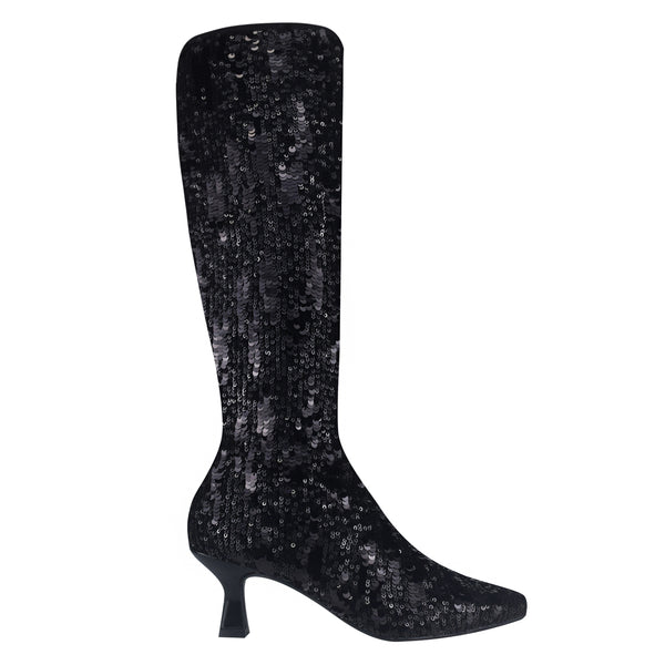 Nyree Stretch Sequin Boot with Memory Foam