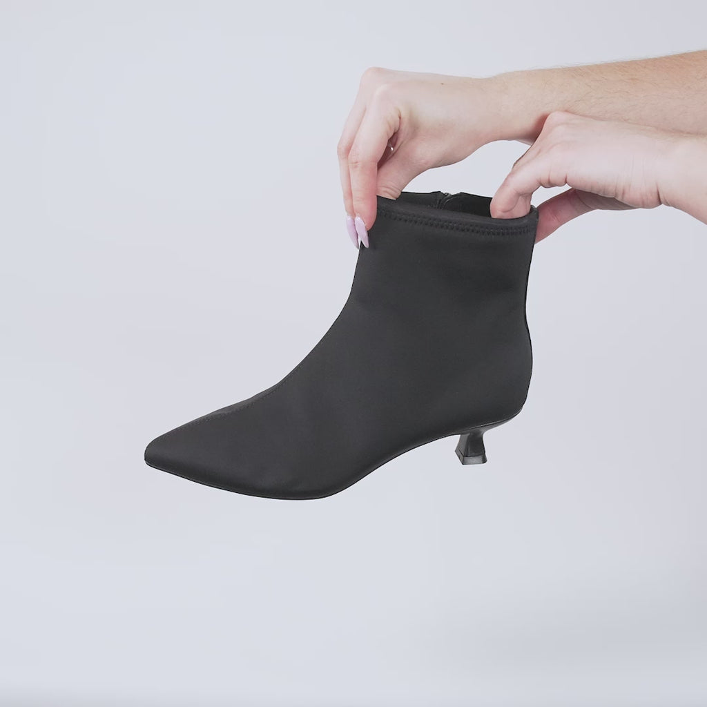 High heel ankle boots woman heel 7 cm black leather | Barca Stores