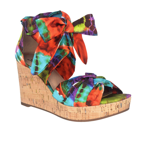 Olemah Ankle Wrap Platform Wedge Sandal with Memory Foam