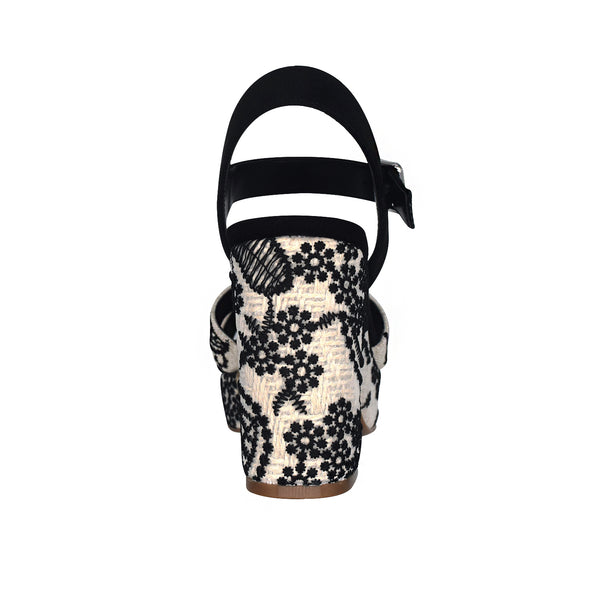 Ozella Embroidered Platform Sandal with Memory Foam