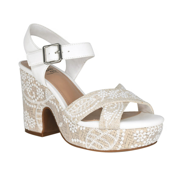 Ozella Embroidered Platform Sandal with Memory Foam