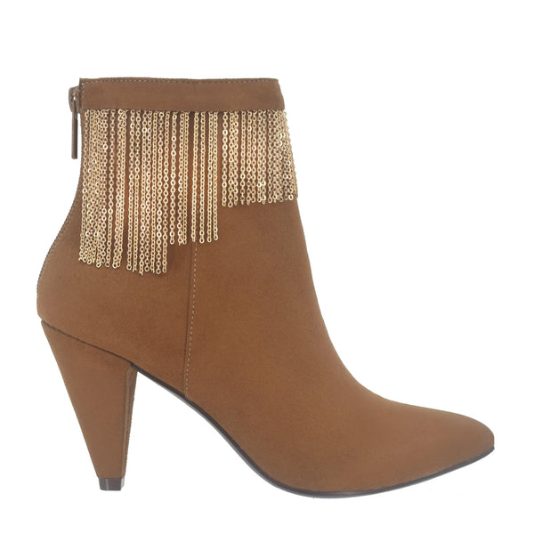 Toledo Chain Fringe Ankle Bootie with Memory Foam